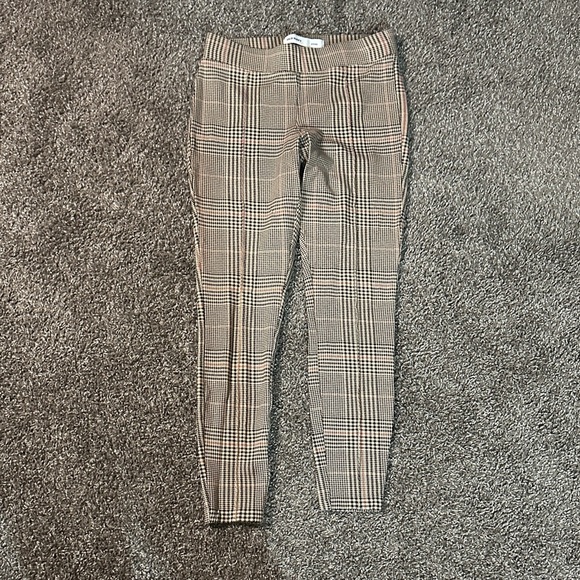 Old Navy Steve Houndstooth Plaid Leggings Black and Tan sid xs - Picture 2 of 7